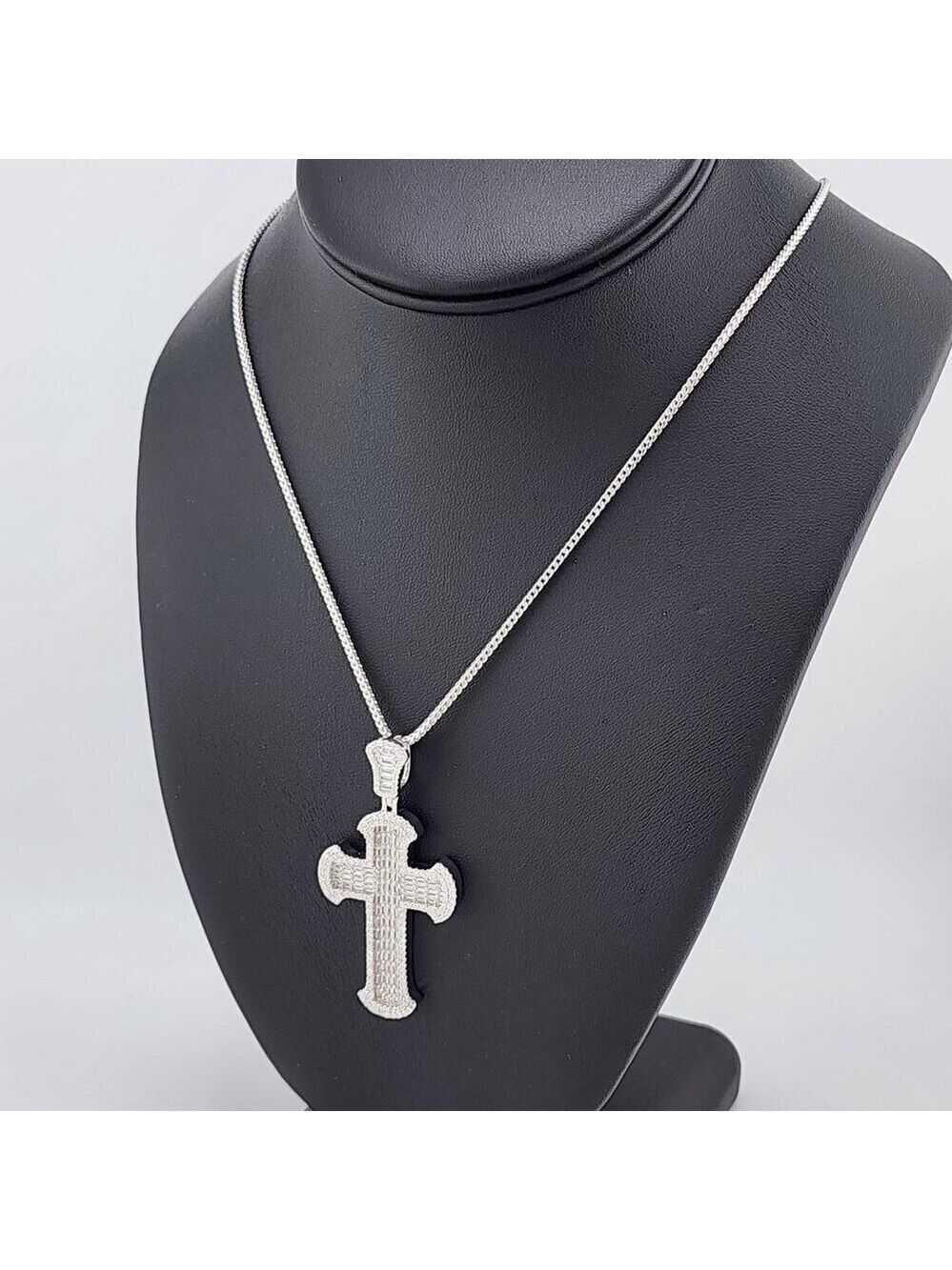 Brand New Sterling Silver 925 Cz Cross Necklace - Picture 9 of 9